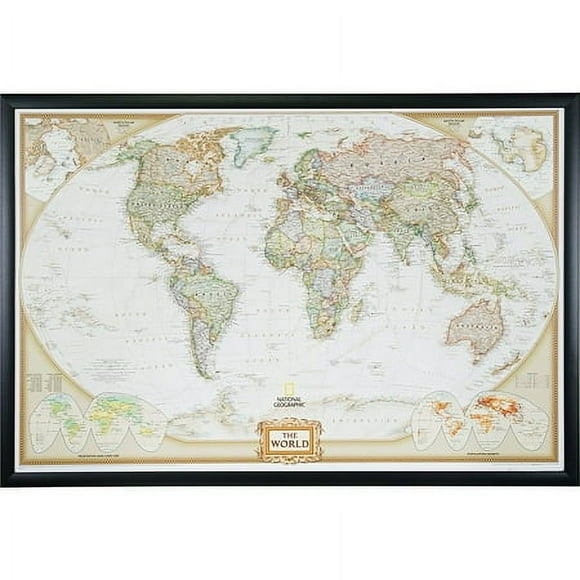 Craig Frames Wayfarer Executive World Push Pin Travel Map