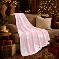 thumbnail image 3 of Cute Cartoon Bunny, Playful Woodland Scene, Warm Flannel Blanket for Sunroom and Reading Nook with Detailed Artwork, Wildlife Lovers Thanksgiving Gift, Playful Home Decor, 3 of 9