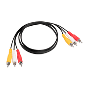 3FT 3RCA Male to Male AV Cable, Triple Shielded Composite Video Audio Cord with Gold Plated Connectors, Yellow/Red/White for DVD/TV/Home Theater