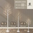 thumbnail image 6 of CAPHAUS 4/6/8 Feet, 48/72/ 96inch Set of 3 Full White Twinkling Birch Tree w/ 48/72/132 LED Lights, Full Artificial White Twig Tree w/Warm White Lights for Holiday, Party Decoration Indoor, 6 of 8