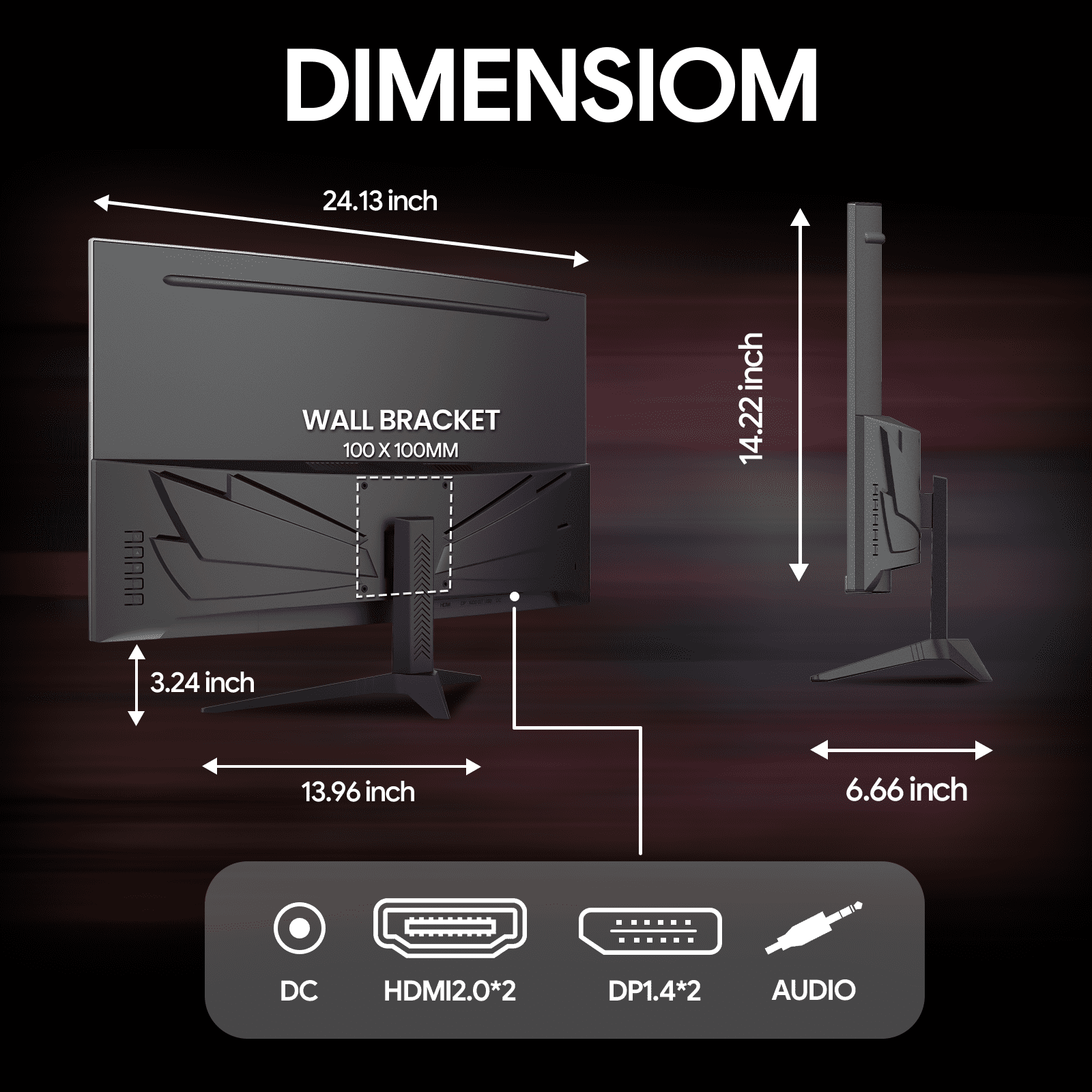 CRUA 27'' 2K 260Hz Curved Gaming Monitor, QHD 1440P,1800R, with Built-in Speakers, Support AMD FreeSync, 120% sRGB, Blue Light Filter, Wall Mountable-Black