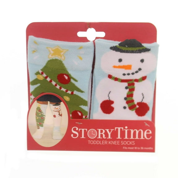 Novelty Socks Snowman & Tree Toddler Knee Socks Fabric Non Skid Sole 5004710039