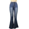 thumbnail image 4 of Jeans Évasés à Pattes d'Éléphant pour Femmes Taille Haute Jeans en Denim Ajustés, 4 of 5