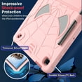 thumbnail image 4 of for Samsung Galaxy Tab S6 Lite 10.4" 2020 / 2022 / 2024 Silicone PC Kids Case, with 2-way Angles Stand + Adjustable Shoulder Strap + Pencil Holder Heavy Duty Protection Shockproof Case, Rosegold, 4 of 5