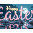 thumbnail image 4 of Easter Themed Decorative Background Happy Easter Banner with Bunny Eggs and Flowers Party Decoration Easter Celebration Photography Prop Spring Festival Decor, 4 of 8