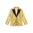 thumbnail image 3 of Manyakai Boy's Shiny Sequins Tuxedo Suit Jacket Party Prom Wedding Blazer Jackets Slim Fit Formal Gold 14, 3 of 7