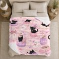 thumbnail image 4 of Kawaii autumn celebration Pastel Goth Theme Adorable Black Cats, Warm Flannel Blanket for Living Room and Bedroom, Playful Pet Portrait Pattern, Cat Lovers autumn celebration Gift, 4 of 7