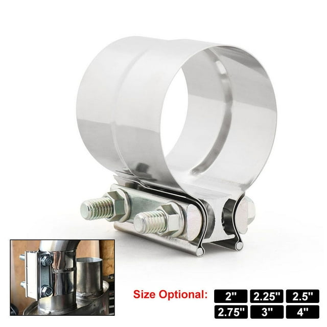 ziyahi Universal Truck Adjustable Hose Clamp Portable Exhaust Muffler Pipe Clip Automotive Automobile Upgrade Modified 2.25 Inch