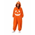 thumbnail image 3 of AHMOMEI Halloween Cozy Pumpkin Pajamas Women and Men Pumpkin Onesie Fleece Hooded Jumpsuit Bodysuit Holiday for Halloween Party & Loungewear XXXL, 3 of 10