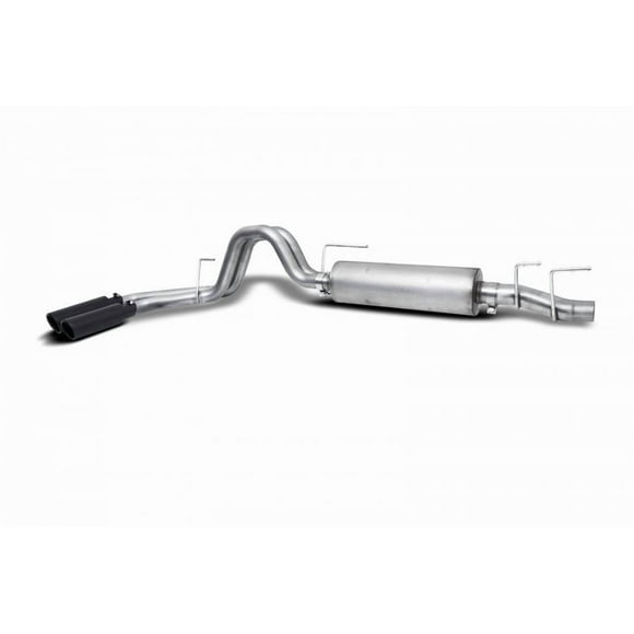 Fits 2021-2023 Ford F-150 Gibson Exhaust Exhaust System Kit 69224B Black Elite Series Cat-Back System; Stainless Steel; With Muffler; 3 Inch To 2-1/2 Inch Pipe Diameter; Single Exhaust With Dual Exit