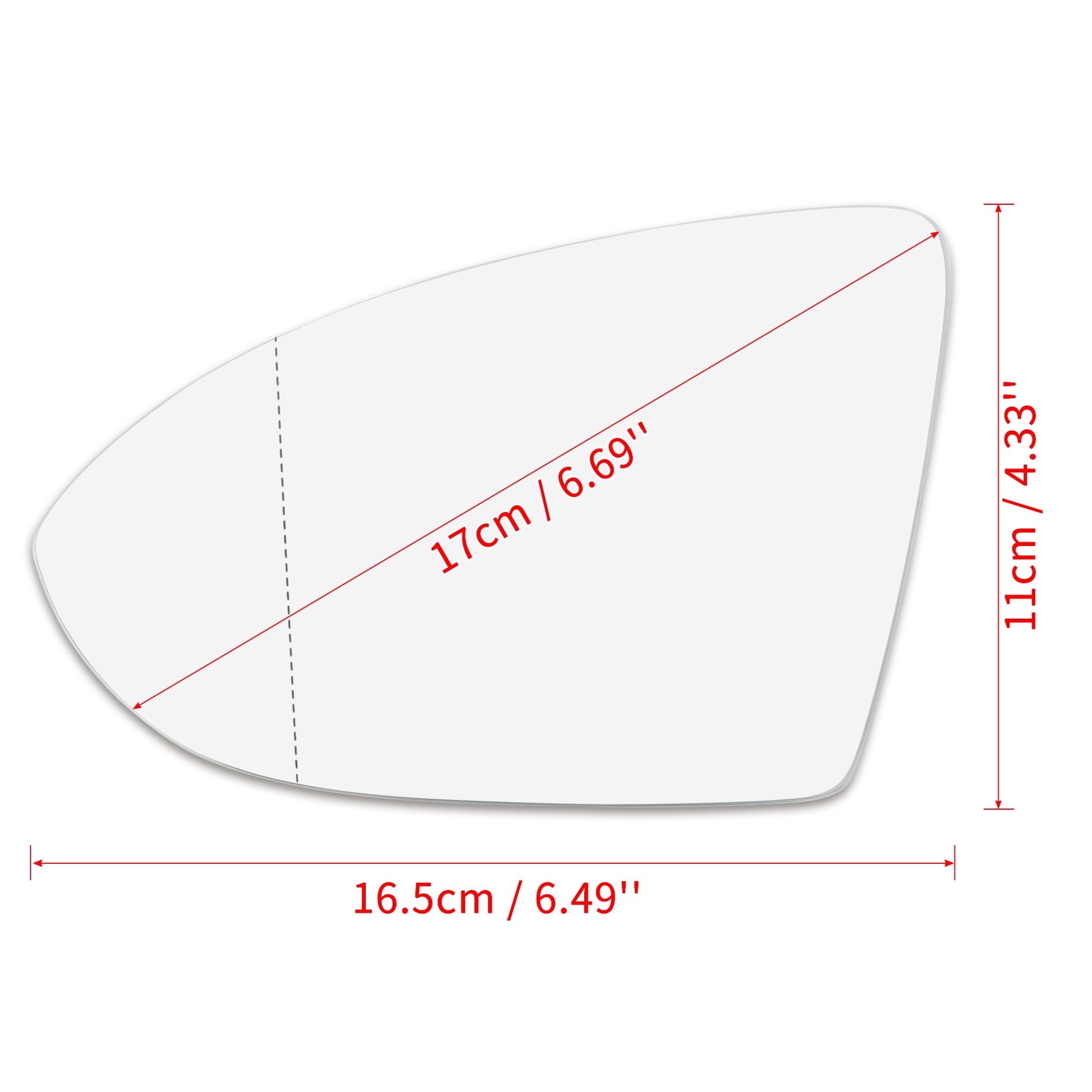 Unique Bargains Mirror Glass Heated Backing Plate Left Side Rearview Mirrors