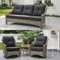 thumbnail image 5 of Ovios 5 Pieces Outdoor Patio Furniture Set High-Back Rattan Wicker Conversation Set Outdoor Sectional with Swivel Chairs & Solar Light Coffee Table, Black, 5 of 11
