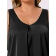 thumbnail image 5 of DARING DIVA Women's Plus Size Satin V Neck Sleeveless Pleated Nightgown 1X Black, 5 of 7