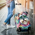thumbnail image 3 of Hippie Schnauzer Portrait Watercolor Tie-Dye Vintage Styles Travel Luggage Cover Miniature Schnauzer Dog Lover Suitcase Dust Protective Decor - 00014, 3 of 5