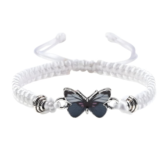 DESIGNICE a Bracelet Butterfly Bracelets for Teen Girls Adjustable String Butterfly Bracelets for Women Cute Butterfly Charm Bracelets,best friend bracelet,white