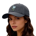 thumbnail image 3 of QASIEATN Baseball Caps for Women Hand Embroidered Flower Design Trucket Hat Summer Spring Fashion Clothing Accessories, 3 of 4