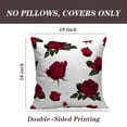 thumbnail image 2 of LALILO Throw Pillow Covers Red Flowers Roses And Leaves Rose Beautiful Cushion Cover 18" x 18", 2 Pack, 2 of 6