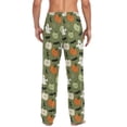 thumbnail image 2 of Men's Sleep Pants Lightweight Pjs Sleepwear Comfortable Lounge Pants Bottom Pants with Pocket Pale Green Pumpkins and Ghosts, 2 of 7