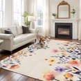 thumbnail image 2 of 5'x7' Area Rugs for Living Room Bedroom, Spring Floral Washable Rug Carpet Runner Indoor Outdoor, Elegant Flowers Farmhouse Botanical Rustic Non Slip Floor Mats Area Rug for Kitchen, Nursery, 2 of 8