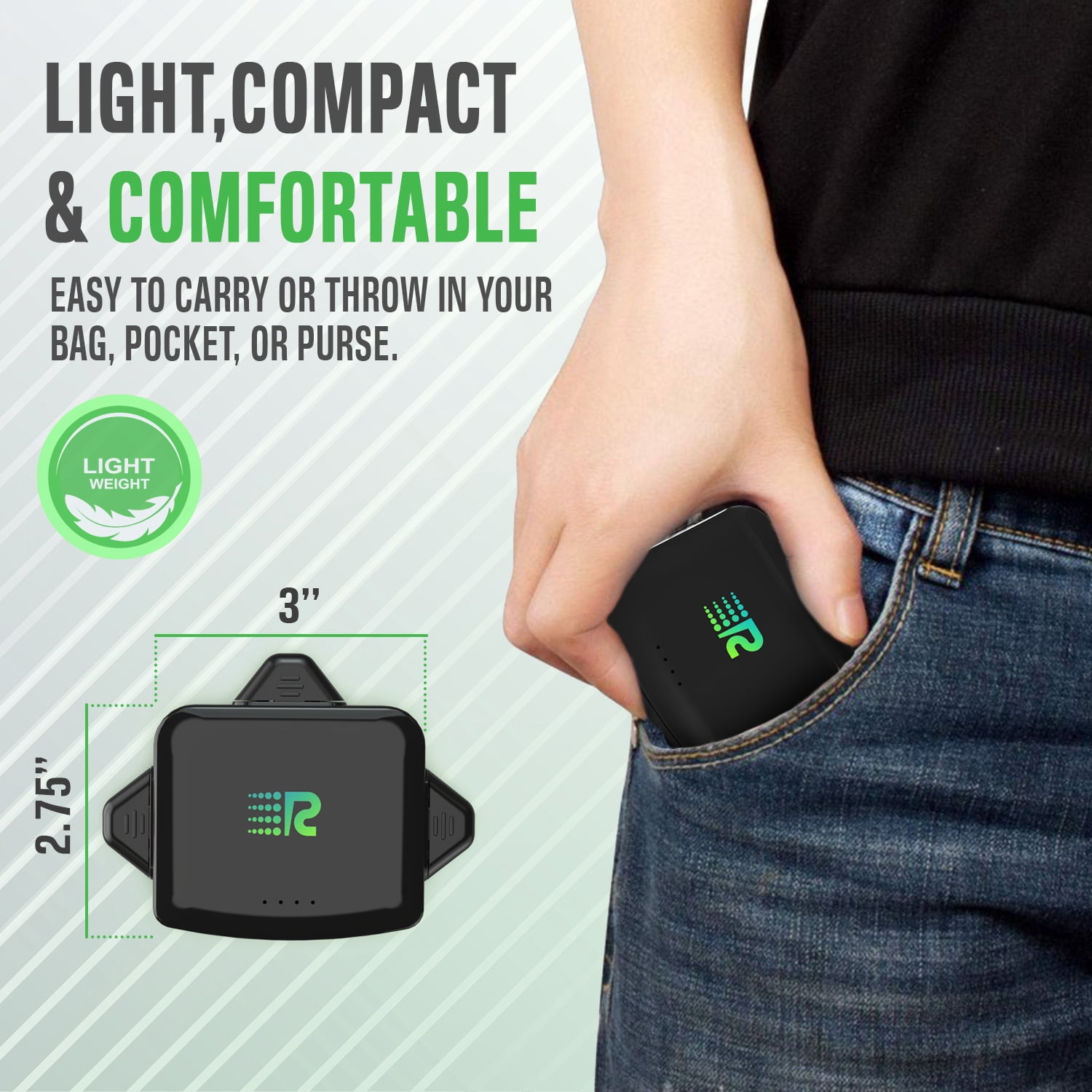 Rush Charge Universe 3 in 1 Portable Charger – 3300mah, 2.4A High-Speed Fast Charging Compatible with iPhone and Android Lightning, Type C, Micro-USB Charges 3 Devices at a Time Pre-Charged RC33