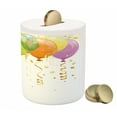 thumbnail image 3 of Birthday Piggy Bank, 3D Style Flying Balloons with Curled Ribbons Rain Entertainment Print, Ceramic Coin Bank Money Box for Cash Saving, 3.6" X 3.2", Multicolor, by Ambesonne, 3 of 4