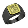 Stainless Steel Men Male Signet Ring Floral Alphabet Initial Anniversary Gold Top U SZ 12