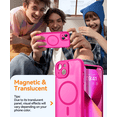 thumbnail image 3 of xixishop Magnetic for iPhone 13 Case, Upgraded [Full Camera Protection] [Compatible with Magsafe] [Translucent Matte] Shockproof Protective Phone Case for iPhone 13 6.1" - Hot Pink, 3 of 7