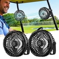 thumbnail image 1 of Ventilador para Carrito de Golf Roykaw 10400mAh con Luz LED 24 Horas 2 Unidades, 1 of 7