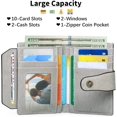 thumbnail image 2 of GHSDFBB Small Wallet for Women Genuine Leather Bifold Compact RFID Blocking Small Womens Wallet, BR-Light Grey, Compact (GLQ186), 2 of 6