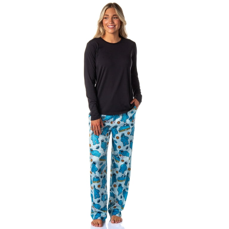 Sesame Street Women s Cookie Monster Tossed Print Sleep Pajama Pants