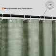 thumbnail image 2 of Lilhowcy Green Waffle Fabric Shower Curtains, 72" x 72" Solid Waterproof Shower Curtain Liner with Hooks, 2 of 7