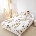 thumbnail image 4 of Homewish Cartoon Rainbow 4pcs Bed Sheets For Kids Boys Girls,Stars Print King Sheets,Dreamy Princess Super Cozy Sheet Set,Microfiber Bedroom Decor, 4 of 7