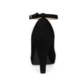 thumbnail image 2 of BLISSFUL STEP Women Ankle Strap Round Toe Stiletto Heels Pumps Black 7, 2 of 7