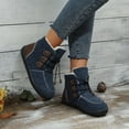 thumbnail image 3 of Bnwani Women Boots Winter Fashion Toe Flat High Ankle Velvet Fleece Warm Elastic Casual Solid Boot Blue Size 6, 3 of 3