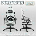 thumbnail image 2 of GOOSEA Cute Cat Ear Gaming Chair with Paw Print Lumbar Support and Cushion, Ergonomic Computer Desk Chair with Footrest, Reclining PC Game Chair for Girls and Women, 300lbs, Black and White, 2 of 9