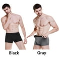 thumbnail image 2 of ASUDESIRE Men's Underwear Boxer Briefs Cotton Huge Pouch Trunks Short Leg Underwear 5 Pack Black and Gray-M, 2 of 6