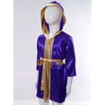 thumbnail image 3 of Alvivi Robe de Boxe pour Garçons Enfants Art Martial Muay Thai Uniforme Manches Longues Kick Boxe Robe à Capuche Tenues Violet 16, 3 of 7