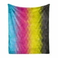 thumbnail image 1 of Abstract Soft Flannel Fleece Throw Blanket, Colorful Geometric Vertical Pattern Modern Mosaic Design Illustration, Cozy Plush for Indoor and Outdoor Use, 50" x 60", Multicolor, by Ambesonne, 1 of 6