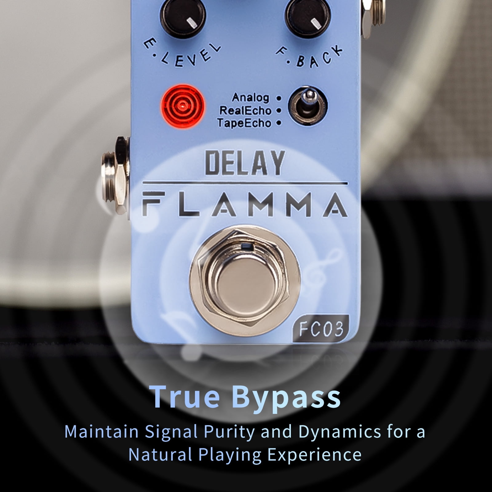 FLAMMA FC03 Delay Pedal Mini Digital Electric Guitar Effects Pedal with Analog Real Echo Tape Echo Delay True Bypass