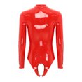 thumbnail image 4 of Lencería Sexy de látex para mujer, mono sin entrepierna con copa abierta, traje de gato de charol con cremallera en la espalda y abertura en el pecho, 4 of 4