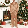 thumbnail image 2 of Matching Family Pajamas Satin Christmas Pajamas Long Sleeve Button down Sleepwaear Holiday Top and Pajamas Pants Christmas Pjs for Family, 2 of 6