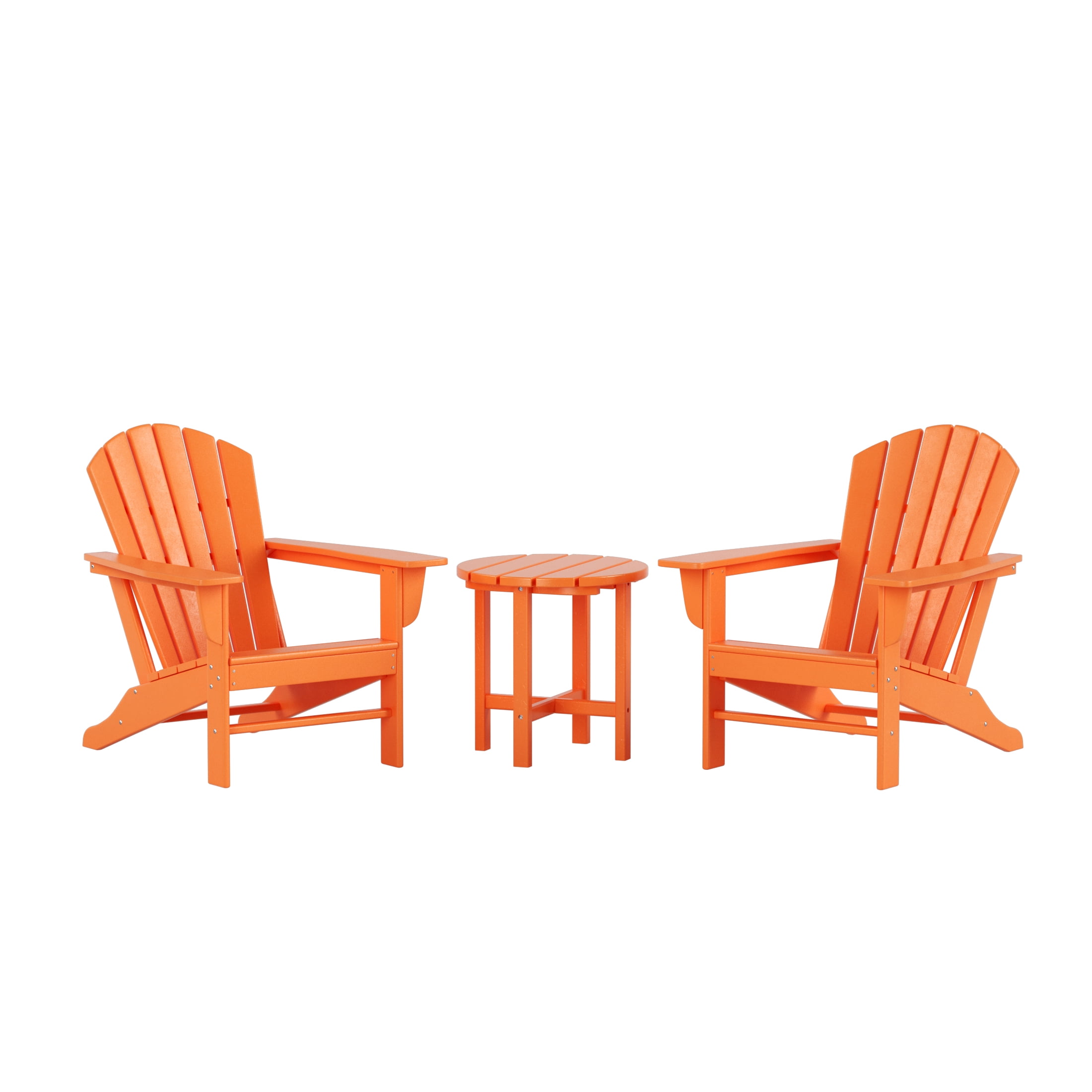 Westin Outdoor Weather Resistant HDPE Plastic Adirondack Chair - Orange (Set of 3)
