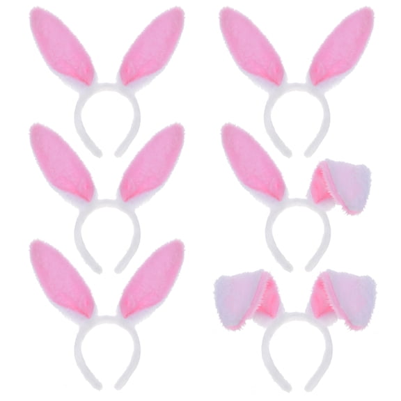 Toptie 6 Pcs Easter Bunny Ears Headbands for Adults & Kids, Rabbit Ear Hair Band, Dress Up Costume Accessory