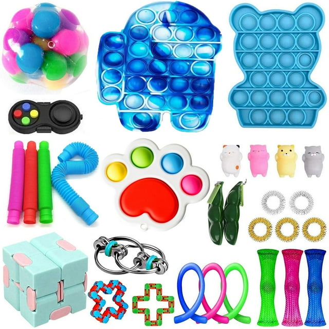 ITFABS Decompression Toy Set with Tie-dye Bubble, Infinite Cube Accessory