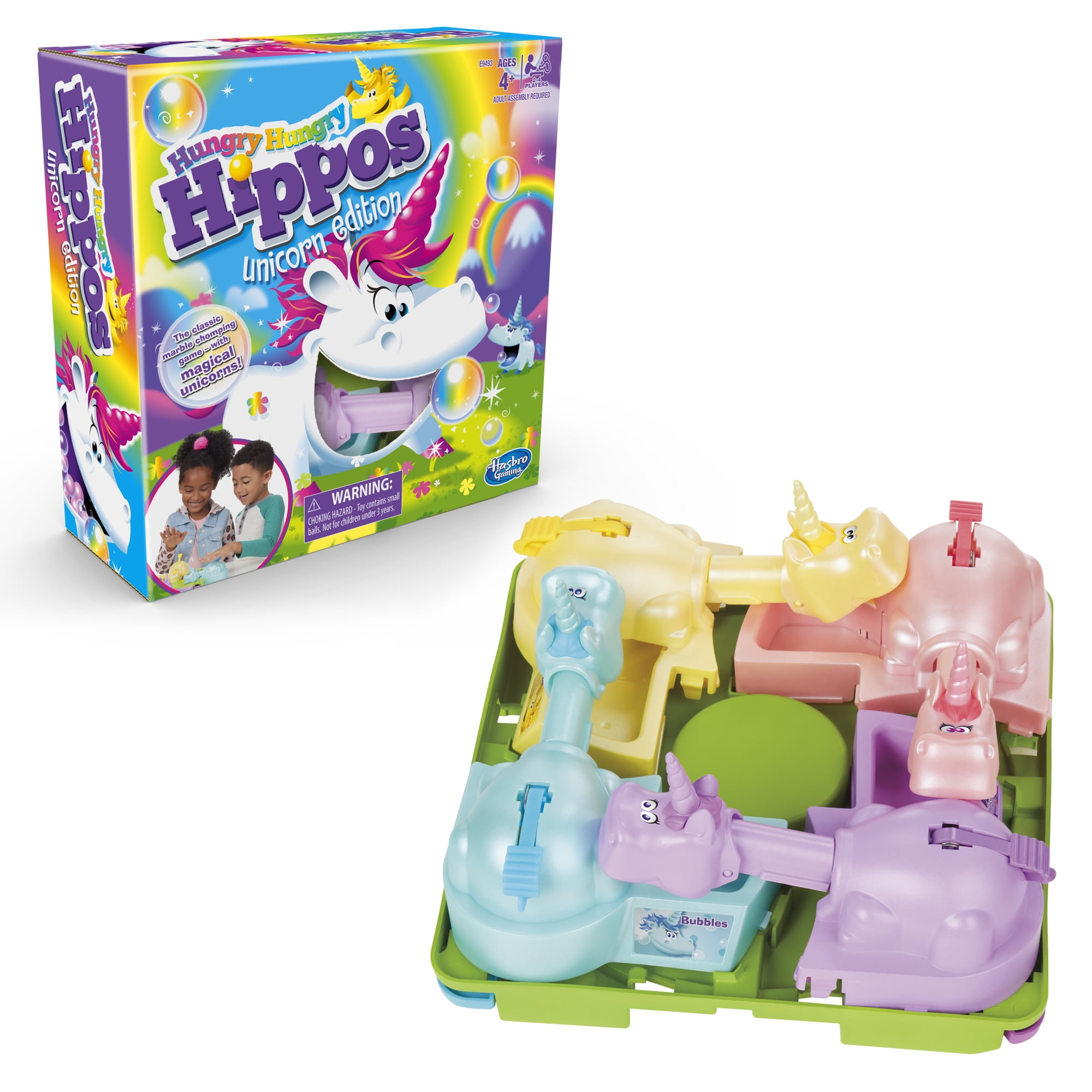 Unicorn Edition Board Game Hungry Hungry Hippos RARE