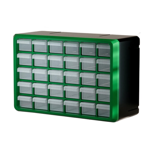 Almencla Armoire de Rangement à Tiroirs à Multiples Compartiments, Étui à Perles, Organisateur à Compartiments pour la Famille, Vert, 30 Compartiments