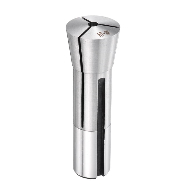 Uxcell R8 1/4" (6.3mm) Colet redondo rosca 7/16-20UNF Colet redondo de precisión R8 soporte de mandril 0.015mm de precisión para máquina de grabado CNC herramienta de torno, plata