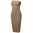 thumbnail image 3 of FashionOutfit Women's Sexy Scuba Crepe Tube Top Body-Con Midi Dress in Various Colors, 3 of 3