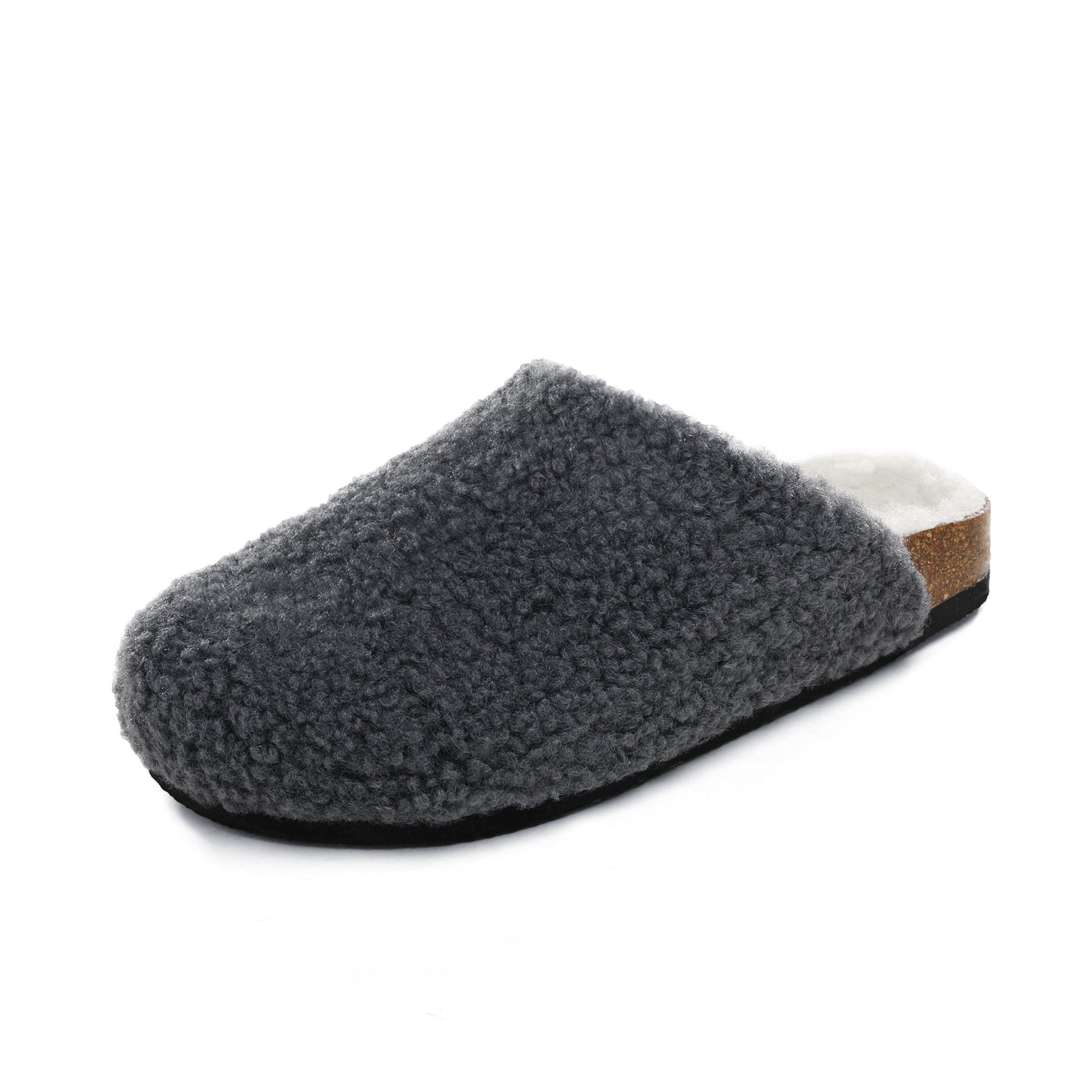 Skidders Womens Gray Quilted Fuzzy Slippers Slip On 