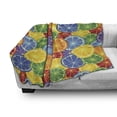 thumbnail image 3 of Abstract Soft Flannel Fleece Throw Blanket, Colorful Slices of Orange Tropical Fruit Rainbow Color Fun Design, Cozy Plush for Indoor and Outdoor Use, 60" x 80", Yellow Blue Green, by Ambesonne, 3 of 6